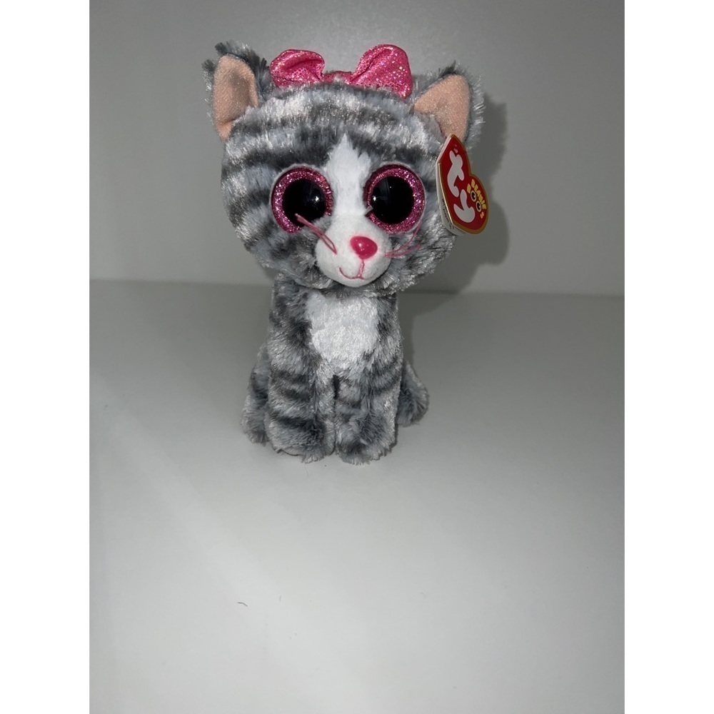 Ty BEANIE BOOS KIKI GRAY STRIPED KITTEN